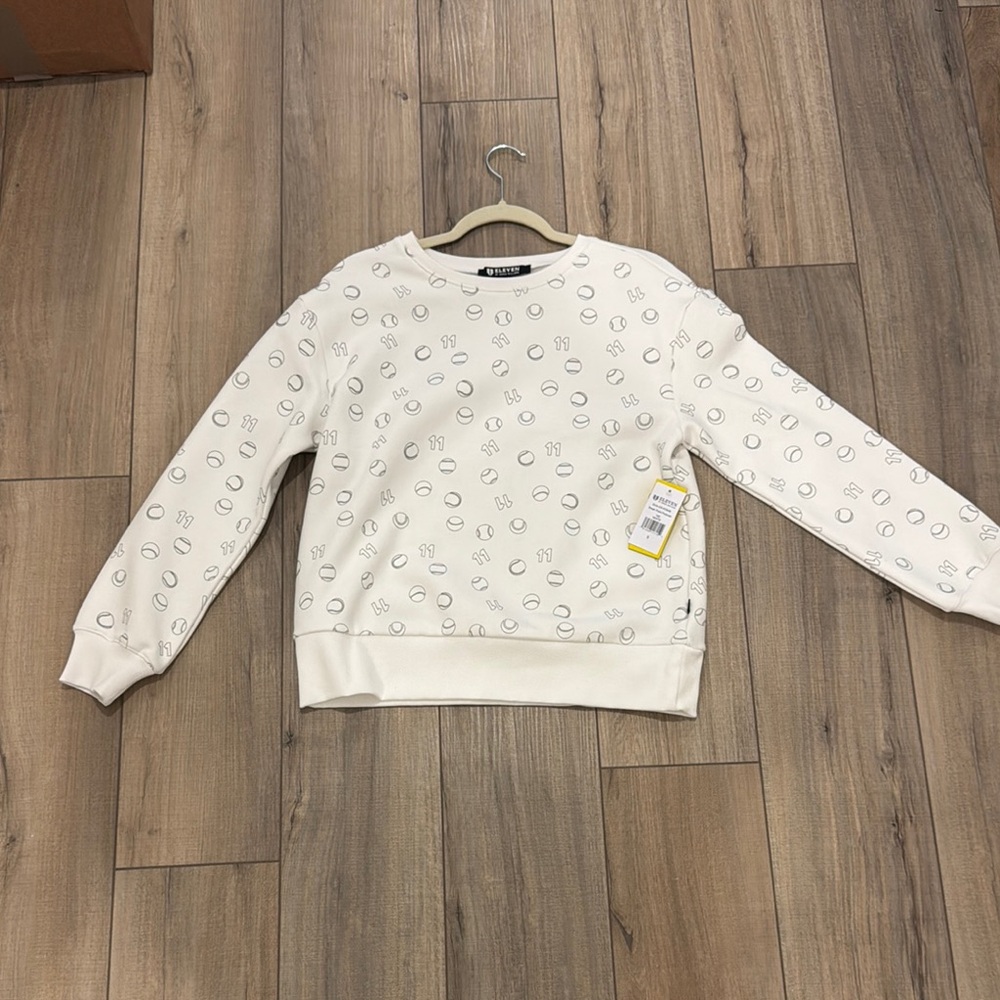 White Graphic Eleven Tennis Sweatshirt